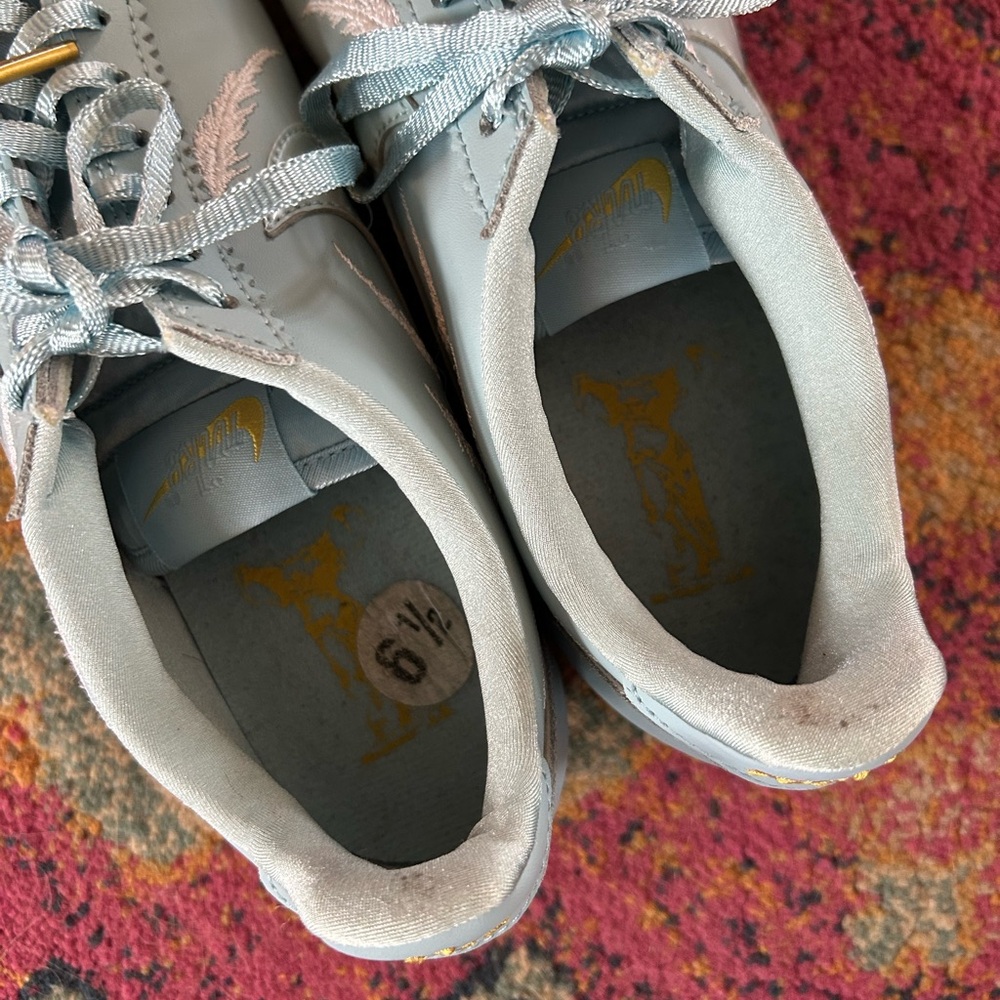 Nike | Women's Turquoise ‘Ocean Bliss’ Cortez Lace Up Leather Sneakers Size 6.5 - Picture 12 of 15